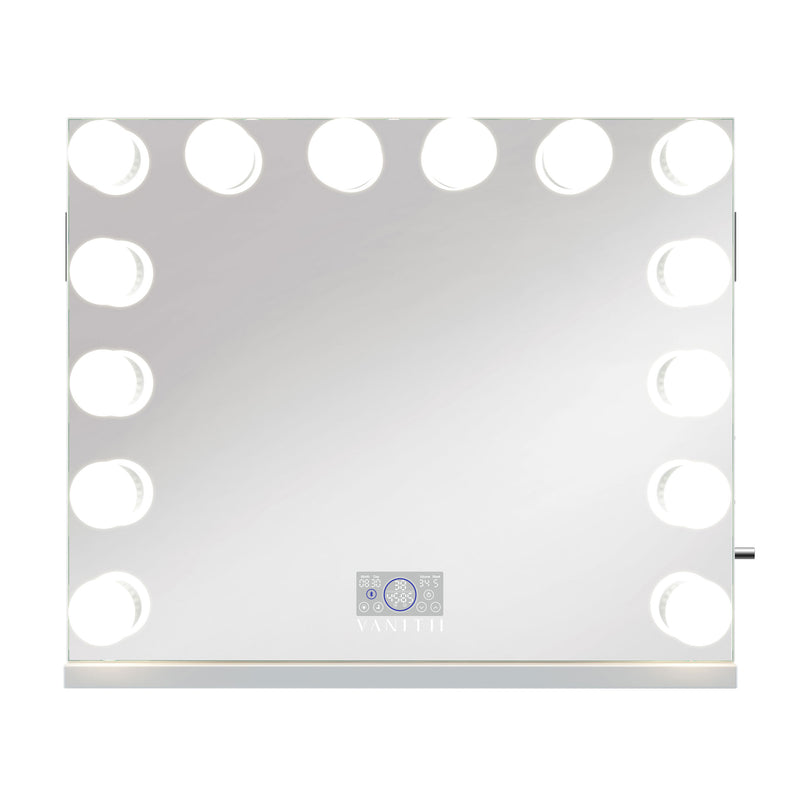 Marilyn Hollywood Vanity Mirror Pro - Tabletop or Wall Mount Vanity Mirror with 14 Dimmable LED Bulbs   VNT-8065BT-O-WHT