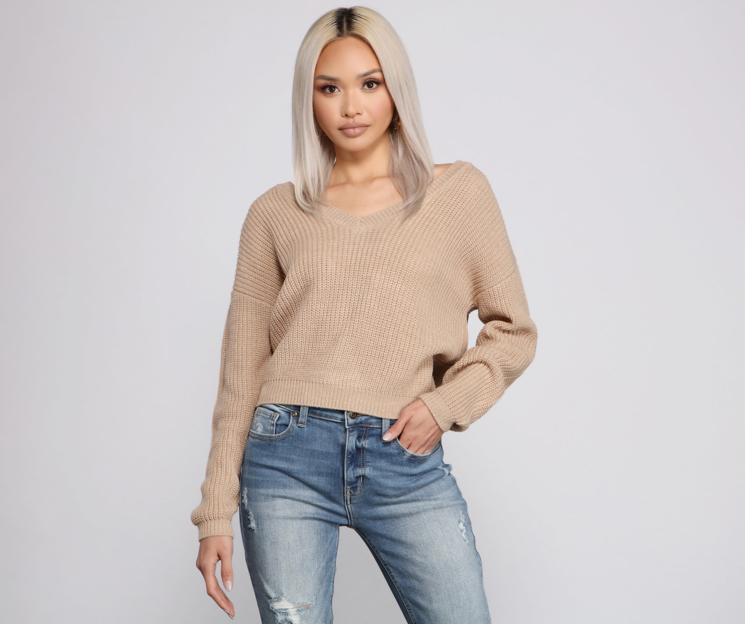 Cozy And Chic V Neck Sweater