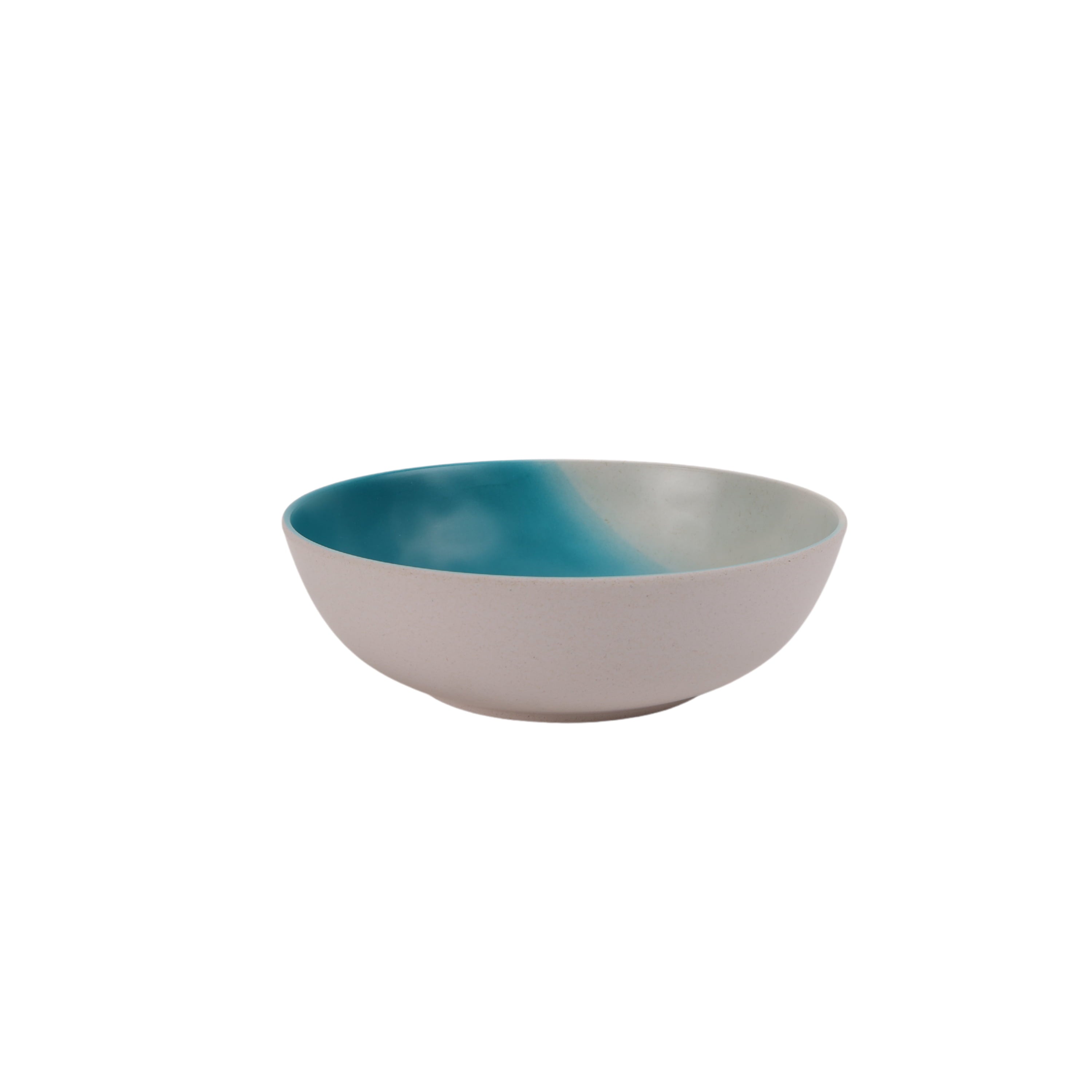 Mainstays Eco-Friendly Bamboo Melamine Round Cereal Bowl， Teal Dip