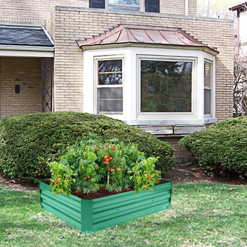 Ktaxon 48"L x 36"W x 12"H Iron Raised Garden Bed Green