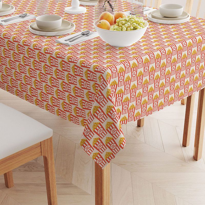 Square Tablecloth， 100% Cotton， 60x60， Cinema Popcorn