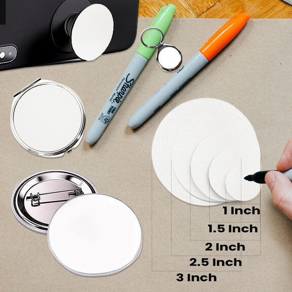 Muka 100Pcs 1 Inch Round Sublimation Blank Aluminu...