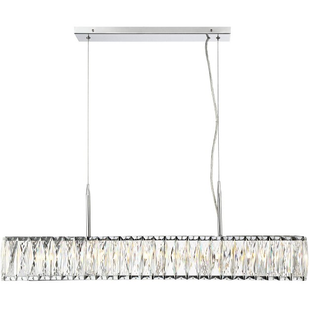 Wide Modern Clear Crystal 5 light Fixture For Dining Room Kitchen Island Home