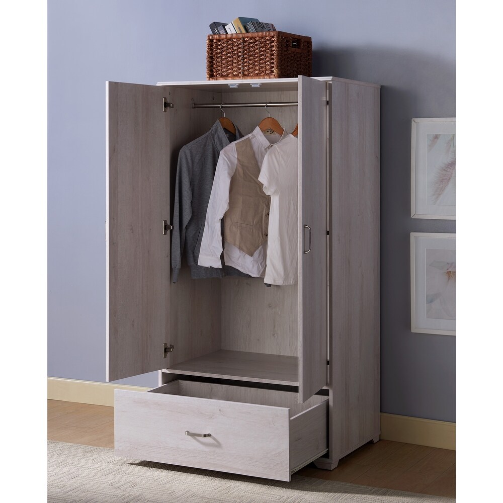 DH BASIC Contemporary Wardrobe Armoire with Bar Pulls by Denhour