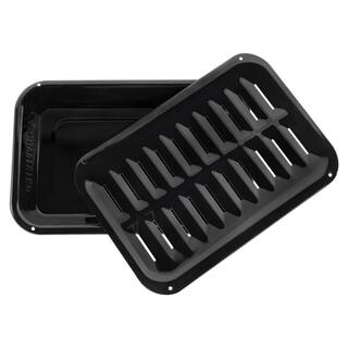 Certified Appliance Accessories 2-Piece Porcelain Heavy-Duty Broiler Pan and Grill Set 50008