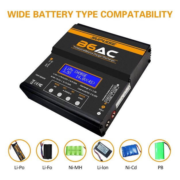 Supulse Imax Exac00005 B6 Ac Professional Balance Charger discharger System With Temperature Sensor Cooling Fans And Multi plug Adapter Line