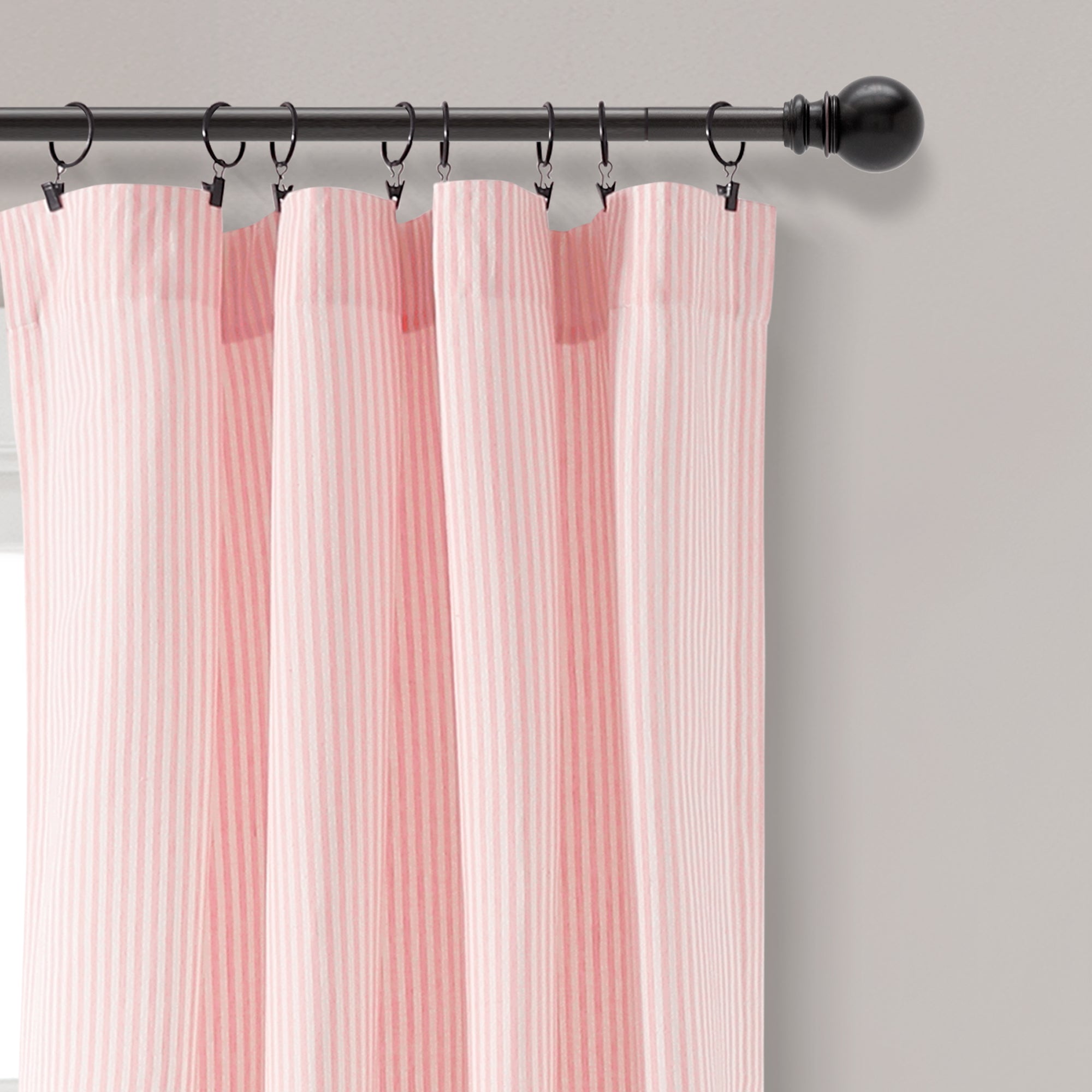 Vintage Stripe Yarn Dyed Cotton Window Curtain Panel Set