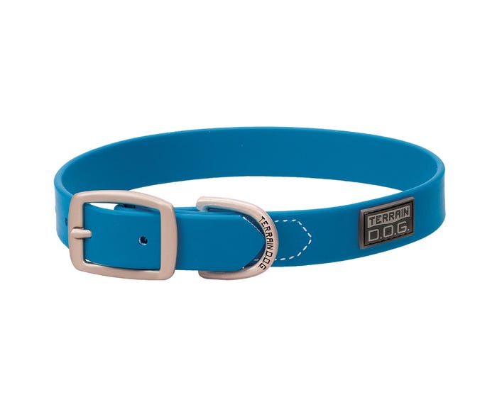 Terrain D.O.G. Brahma Webb Dog Collar - Hurricane Blue - 3/4 x 13 - Inch - 07-3125-HB-13