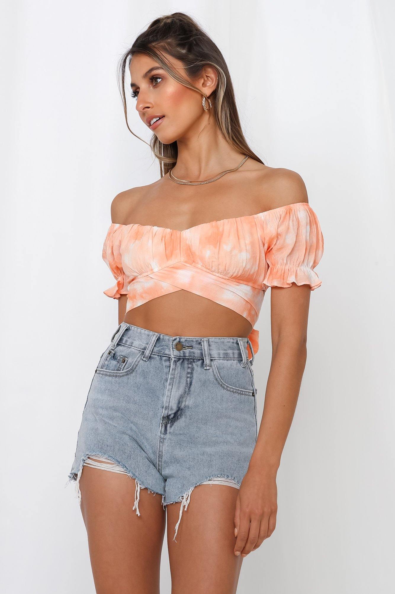 Lost On Mars Crop Top Orange