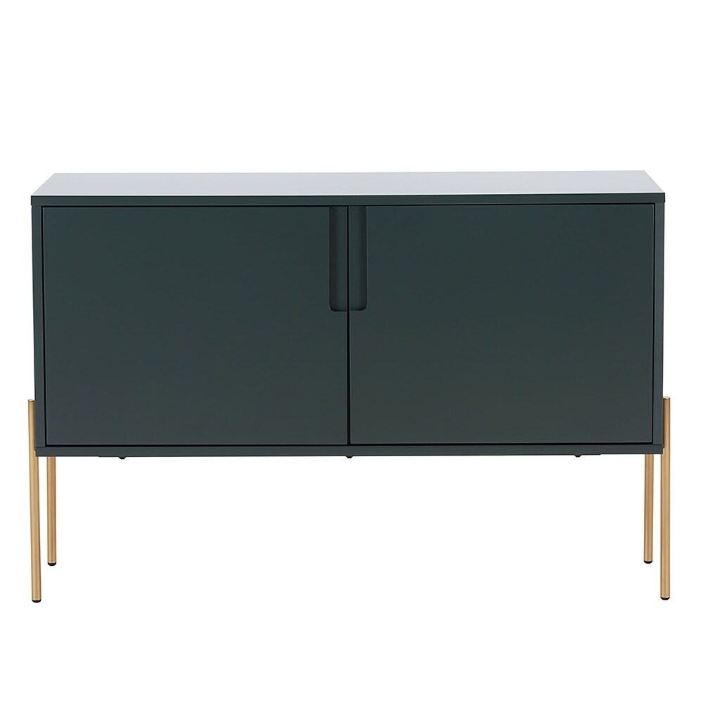 48 inch Wood Sideboard in Matte Green with Interior Shelves