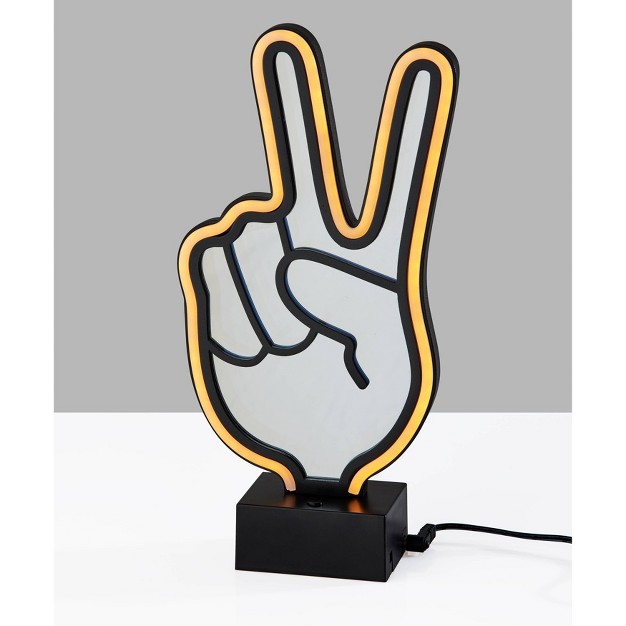 Infinity Neon Peace Sign Table wall Lamp Black Adesso