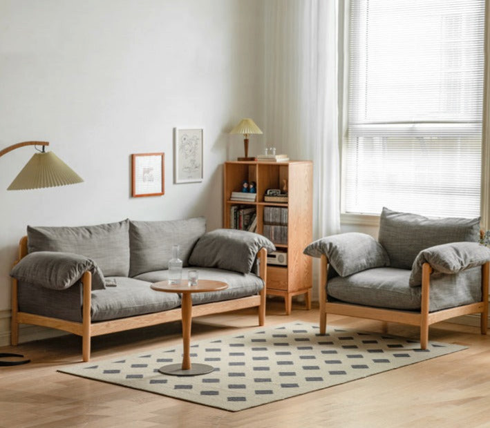 Oak Solid Wood Fabric Sofa   Transitional   Sofas   by GVAwood  Houzz