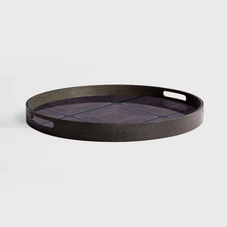 MIDNIGHT LINEAR SQUARE GLASS TRAY S