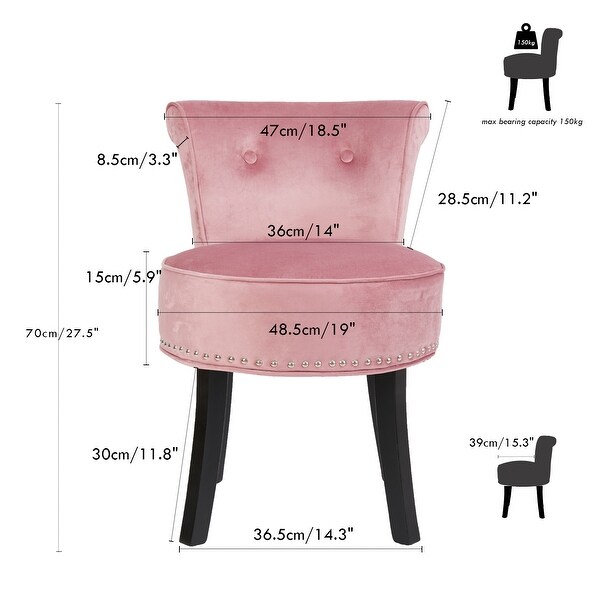 27.5 Tall Solid Wood Vanity Stool - 27.5 H X 19 W X 11.8 D