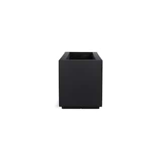 PolyStone Planters Milan Tall 46 in. x 17 in. Black Composite Trough 1004