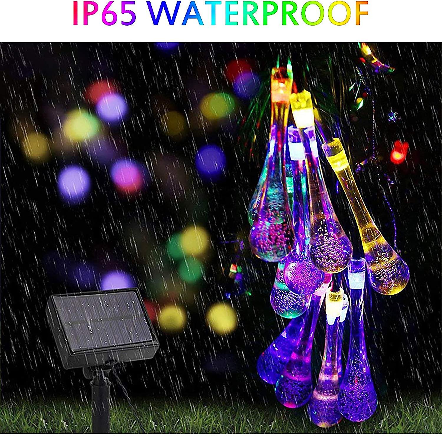 Solar String Night Light， 30 Led 6.3m Solar Water Drop Light For Outdoor And Indoor， Waterproof Decoration Lamp For Garden， Trees， Christmas Parties，