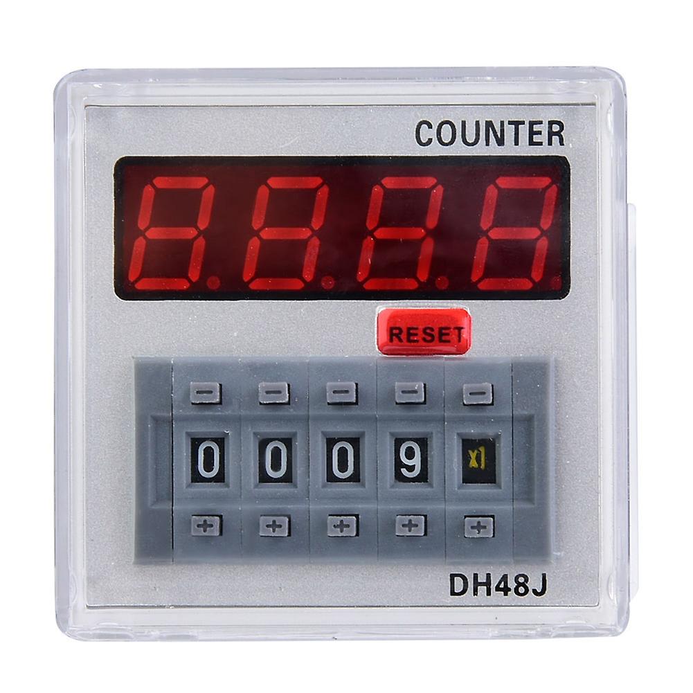 DH48J-A Digital Counter Delay Time Relay LED Display 1-999900 11-Pin (220VAC)