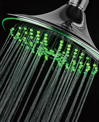 HotelSpa Hotel Spa 8 Inch 5-Setting Rainfall LED Shower Head with Color-Changing Temperature Sensor