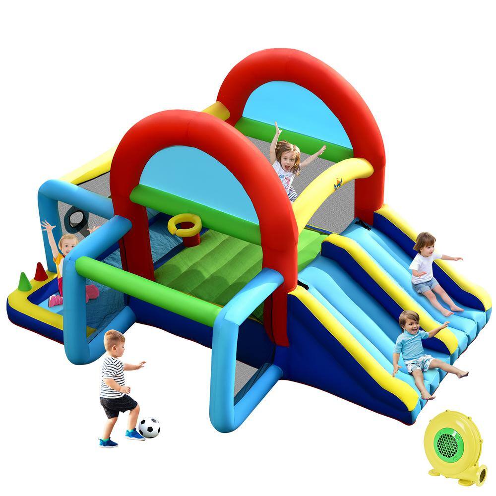 Costway Inflatable Bounce House Kids Bouncy Jumping Castle with Dual Slides and 480-Watt Blower NP10370US