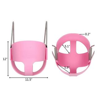 Karl home Highback Bucket Toddler Swing Set Infant Swing Seat Pink 594567118747