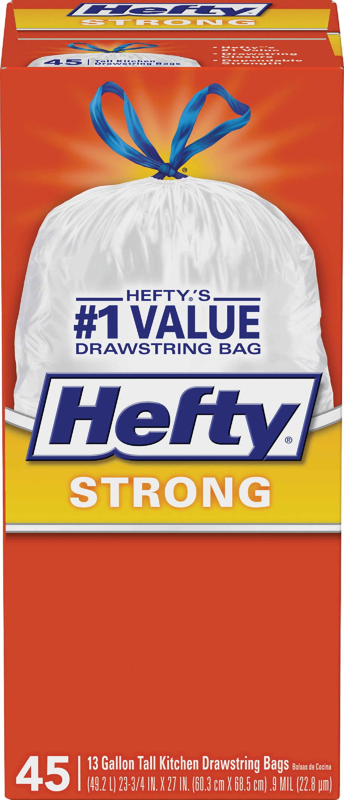 Hefty Strong Tall Kitchen Trash Bag 13 Gal. White