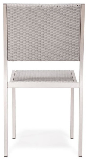 Metropolitan Armless Chair (Set of 2) Gray  ampSilver   Tropical   Dining Chairs   by MODTEMPO LLC  Houzz