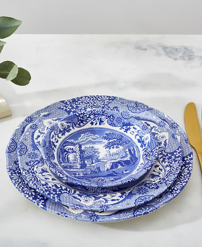 Spode Blue Italian Luncheon Plate Set 4