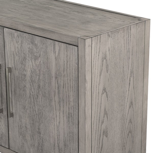 Wooden Storage Cabinet Sideboard with 3 Doors and Adjustable Shelf