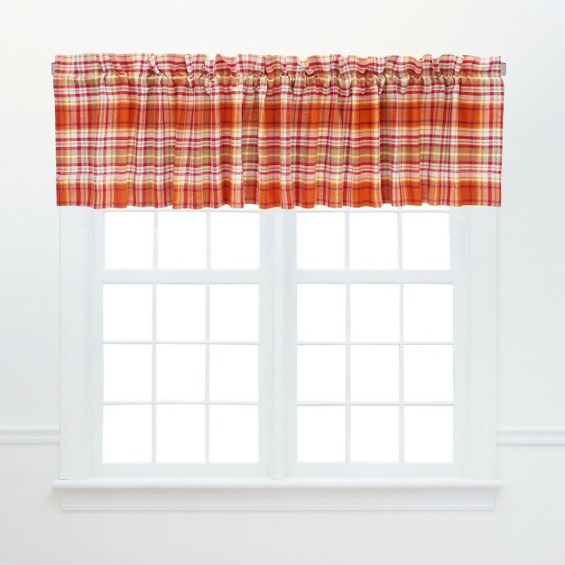 C amp f Home Briar Plaid Orange Valance Set Of 2