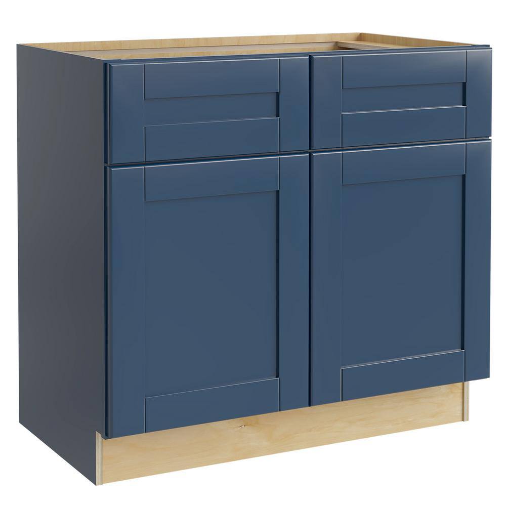 Contractor Express Cabinets Arlington Vessel Blue Shaker Stock Assembled Plywood Sink Base Kitchen Cabinet Soft Close (33 in. x 34.5 in. x 24 in.) SB33-XVB