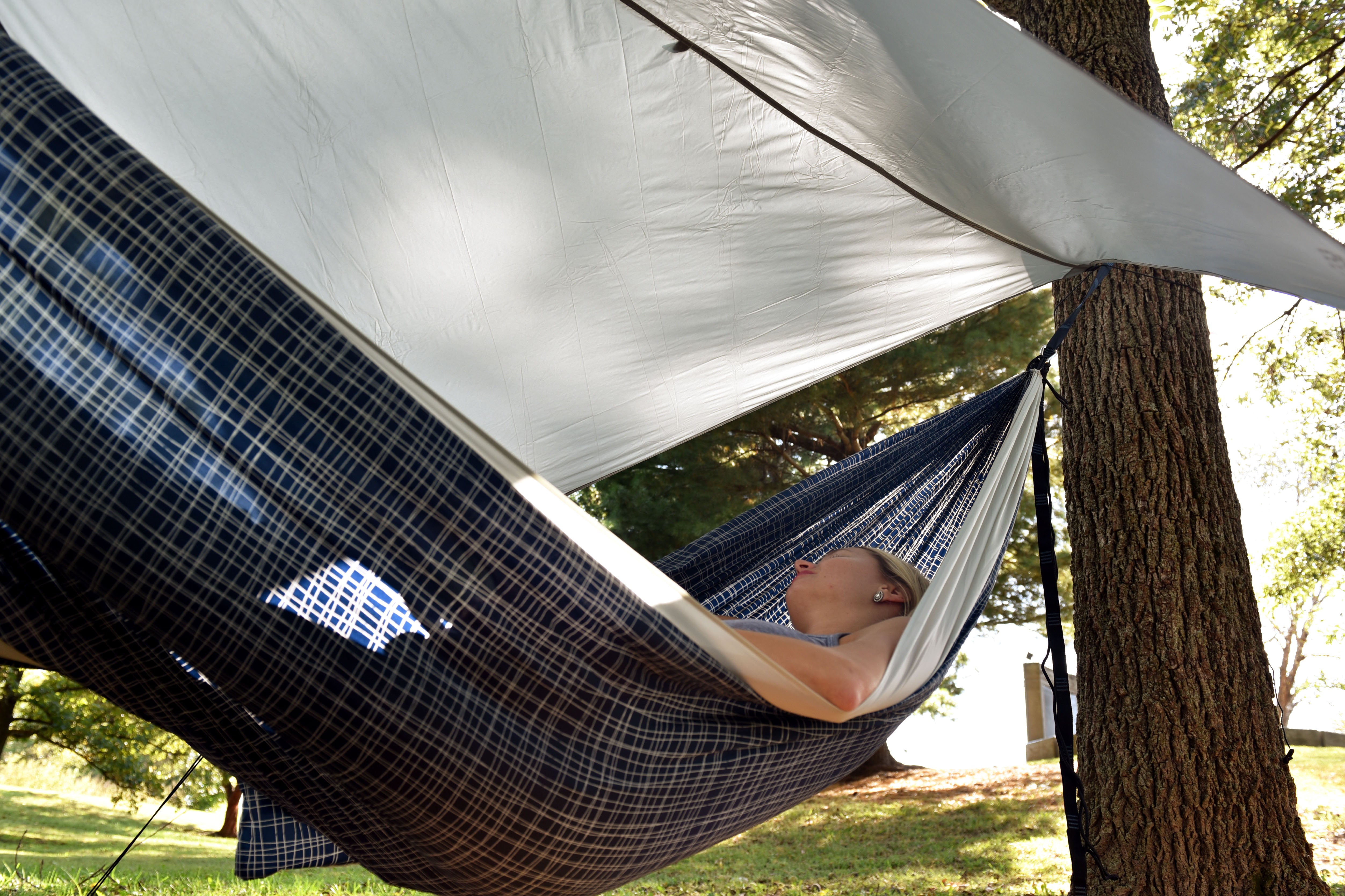 Equip Hammock Rainfly Camping with Guylines and Stakes, Gray