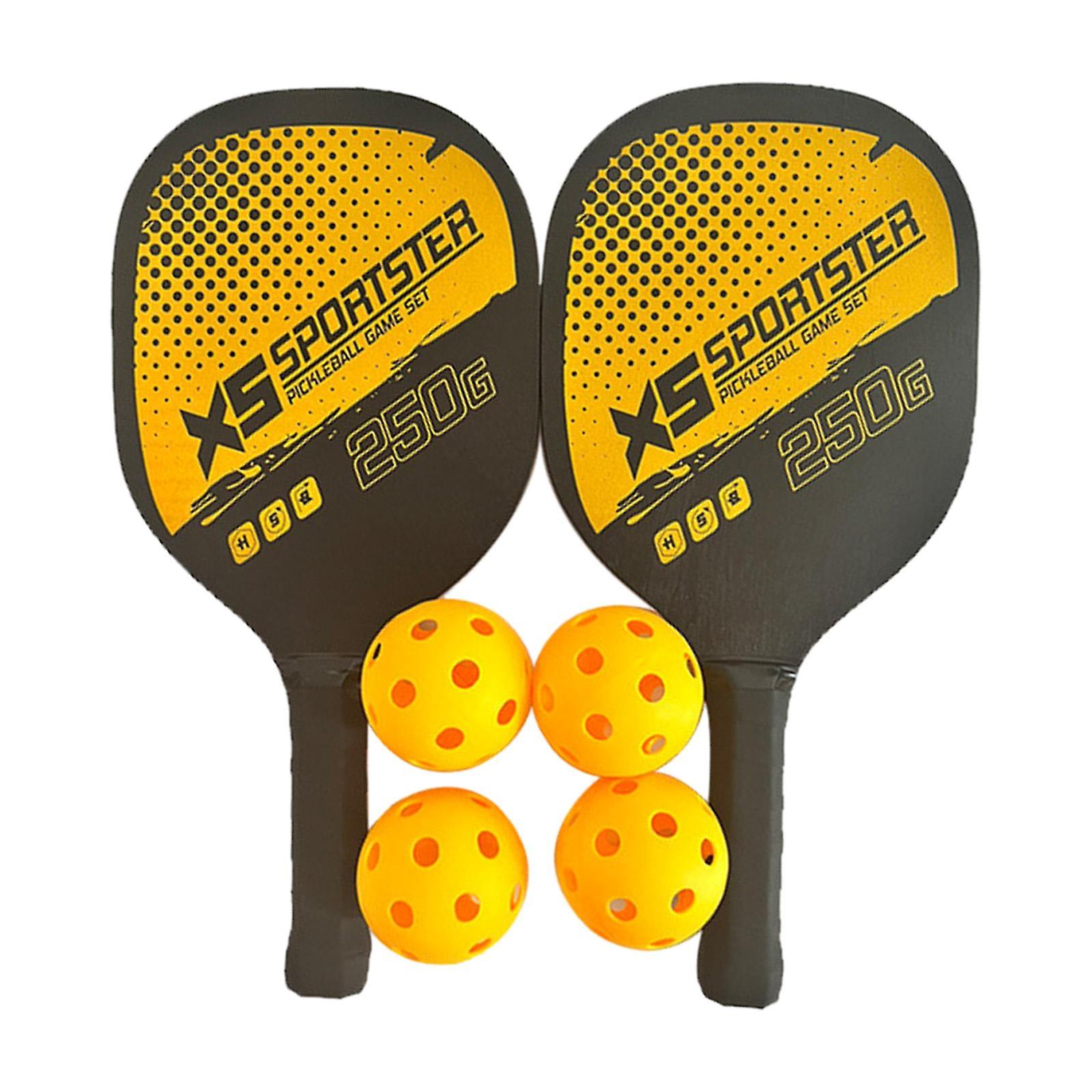 Pickleball Rackets Wood Pickleball Paddles Set For Beginner Men Women Player Yellow