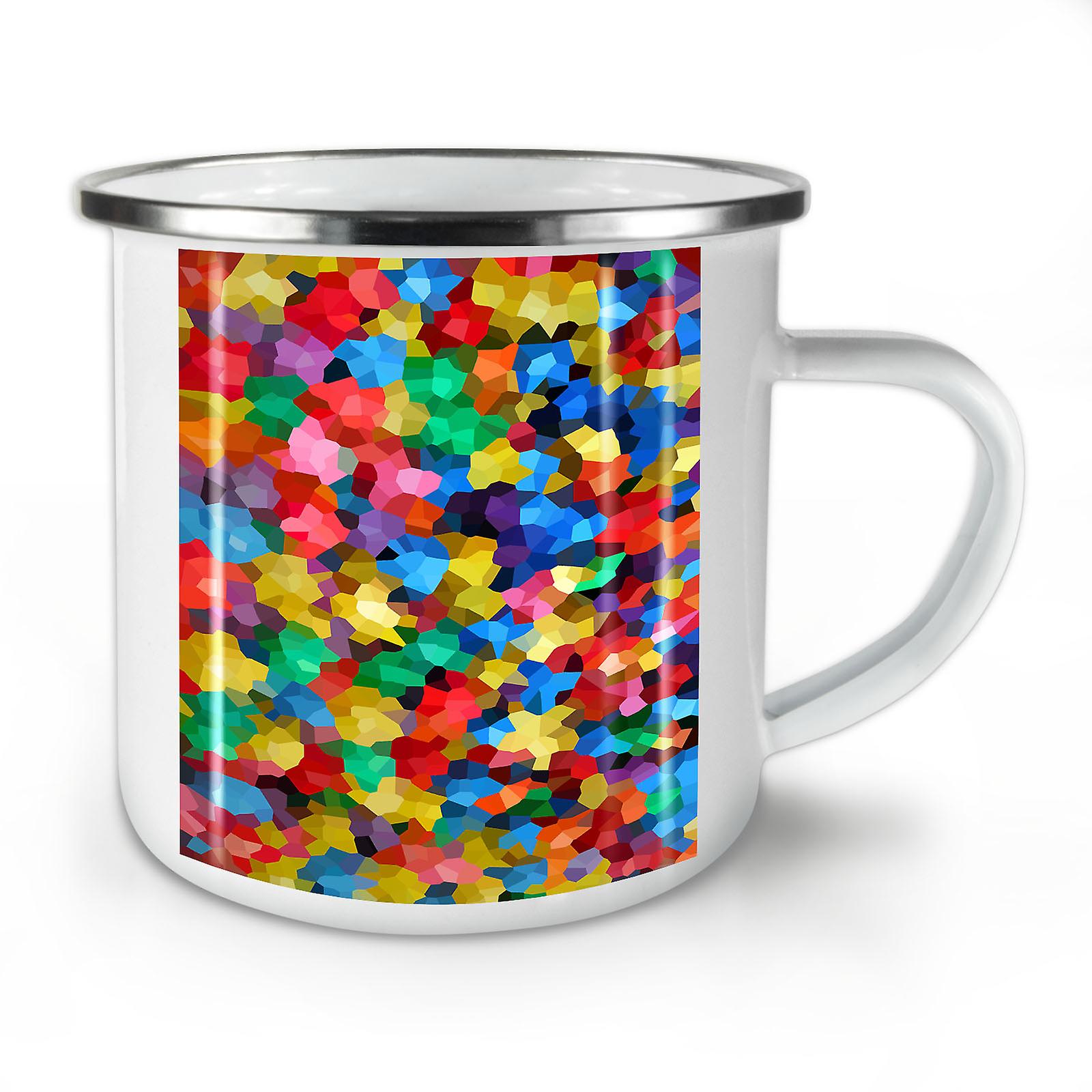 Colors Ornament NEW WhiteTea Coffee Enamel Mug10 oz | Wellcoda