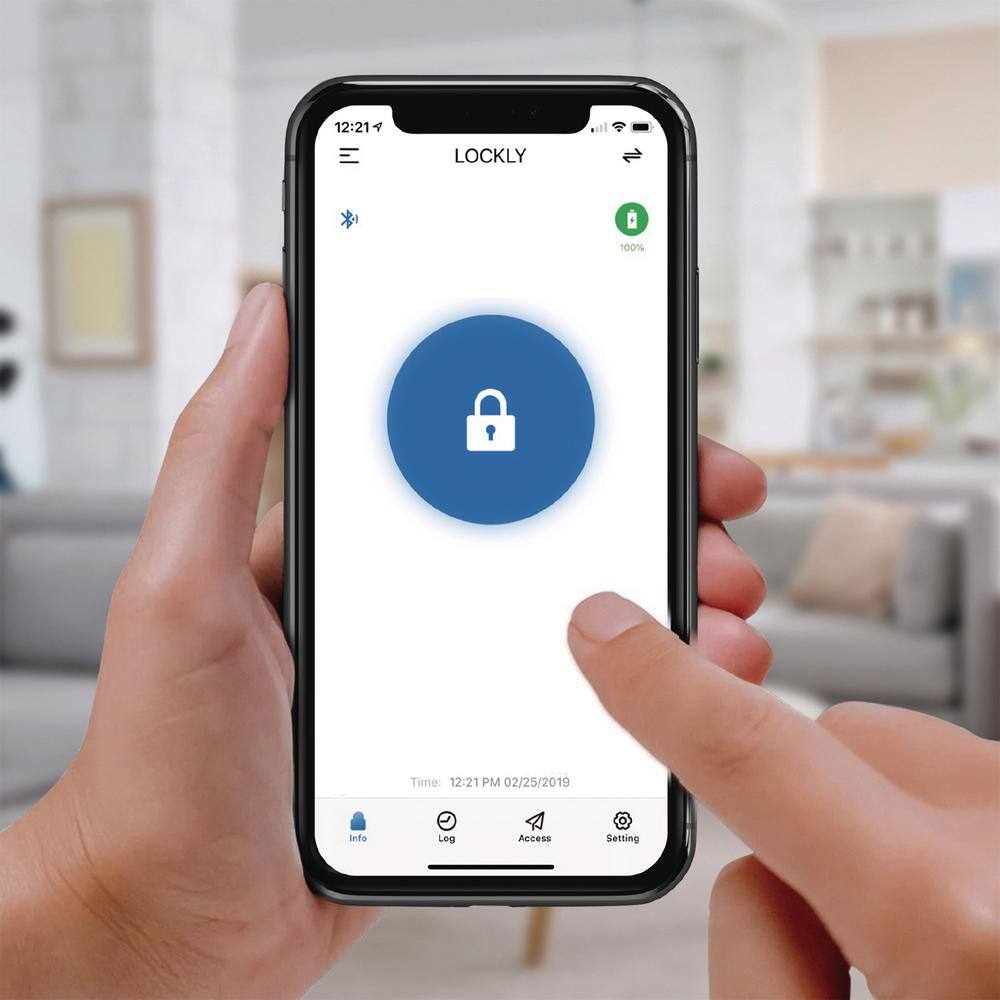 Lockly Secure Pro Matte Black Smart WiFi Mobile app-controlled Lever Latch 3D Fingerprint Keypad works with Hey GoogleAlexa PGD 628W MB