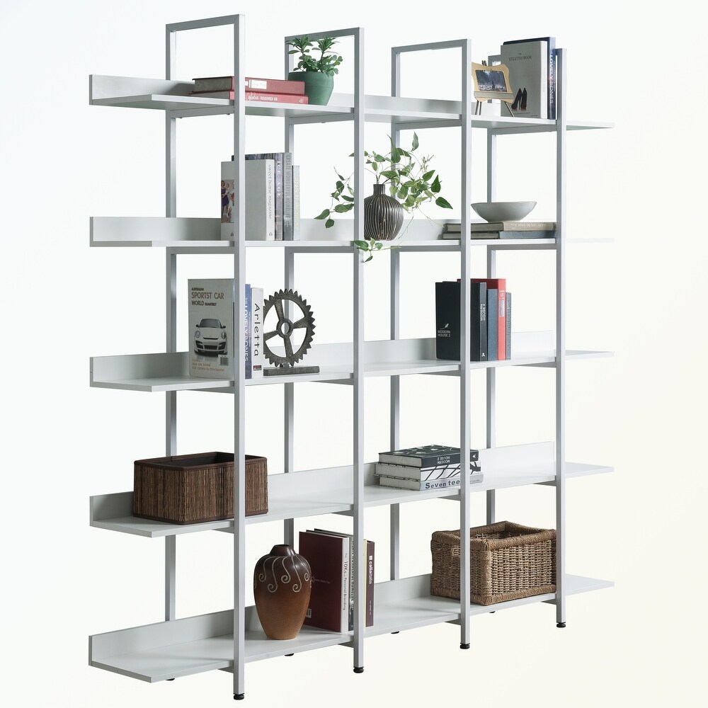 5 Tier Bookcase with Metal Frame  MDF Board