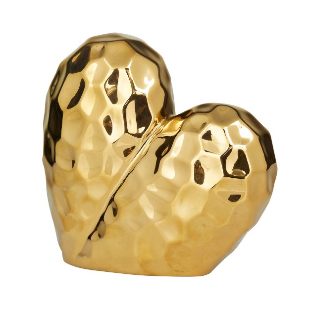 11 x27 x27 X 12 x27 x27 Porcelain Heart Sculpture Gold Olivia amp May