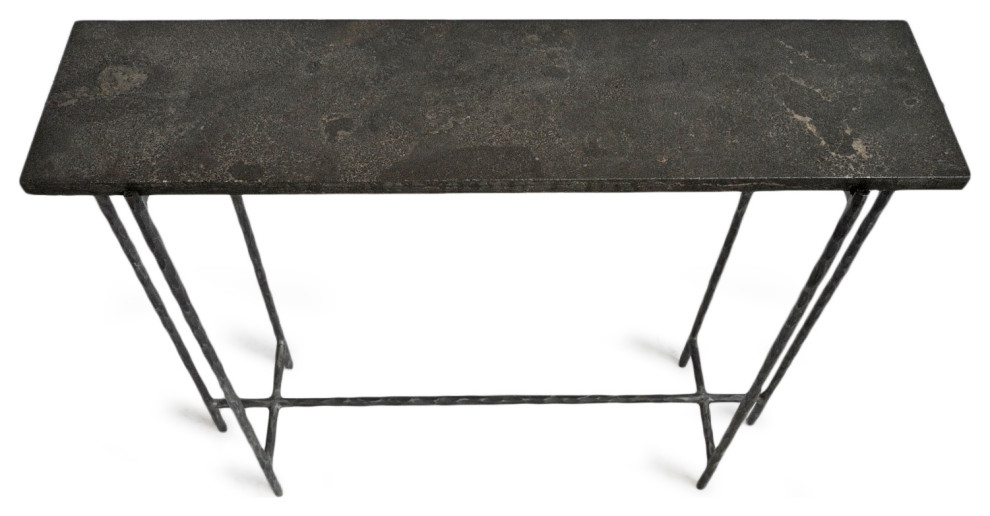 Smoke Grey Slate Thin Console Table 35 quot  Industrial   Console Tables   by Design Mix Furniture  Houzz