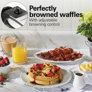 Hamilton Beach Durathon 800 W Single Waffle Stainless Steel Belgian Waffle Maker 26133