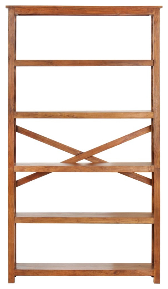 vidaXL Bookshelf Standing Shelf Wall Bookcase Solid Wood Acacia Honey Finish   Transitional   Bookcases   by vidaXL LLC  Houzz