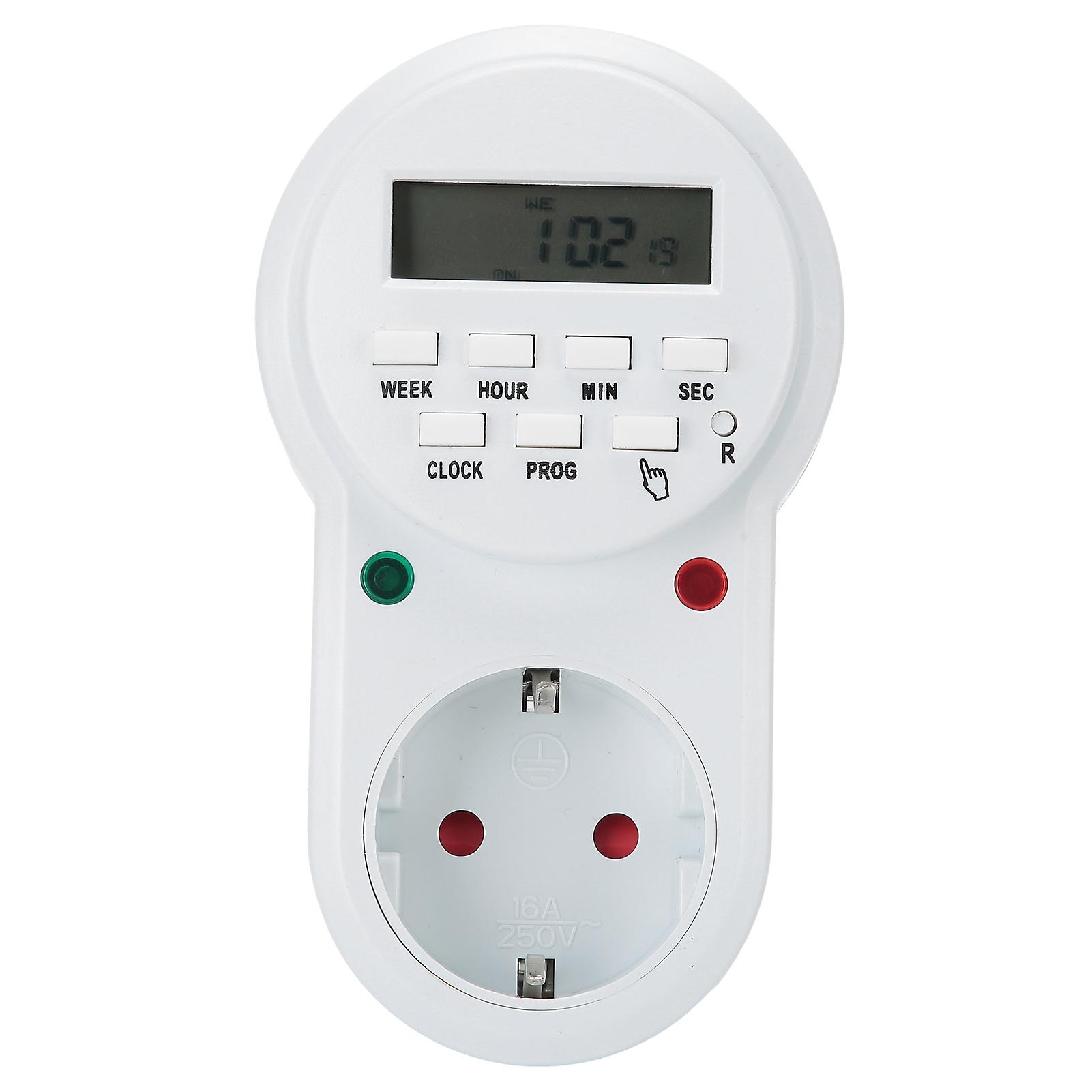 16a Smart Digital Programmable Timer Socket Cycling Timer Outlet Switch Eu Plug 250v