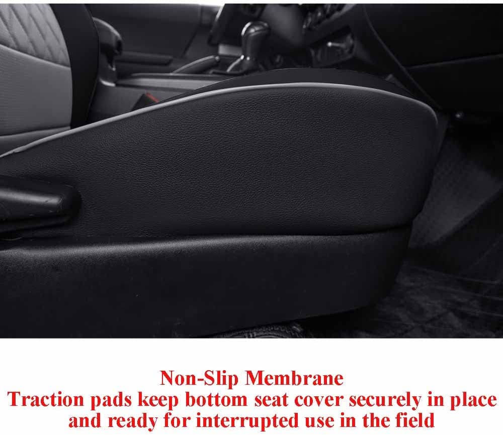 EKR Custom Fit 4Runner Car Seat Covers for Toyota 4Runner 2011-2023- Full Set Leather Auto Seat Covers(Black/Gray)