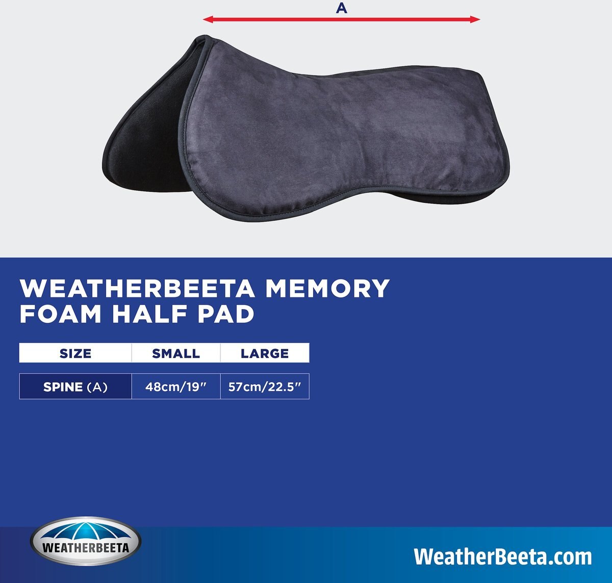 WeatherBeeta Memory Foam Comfort Horse Half Pad