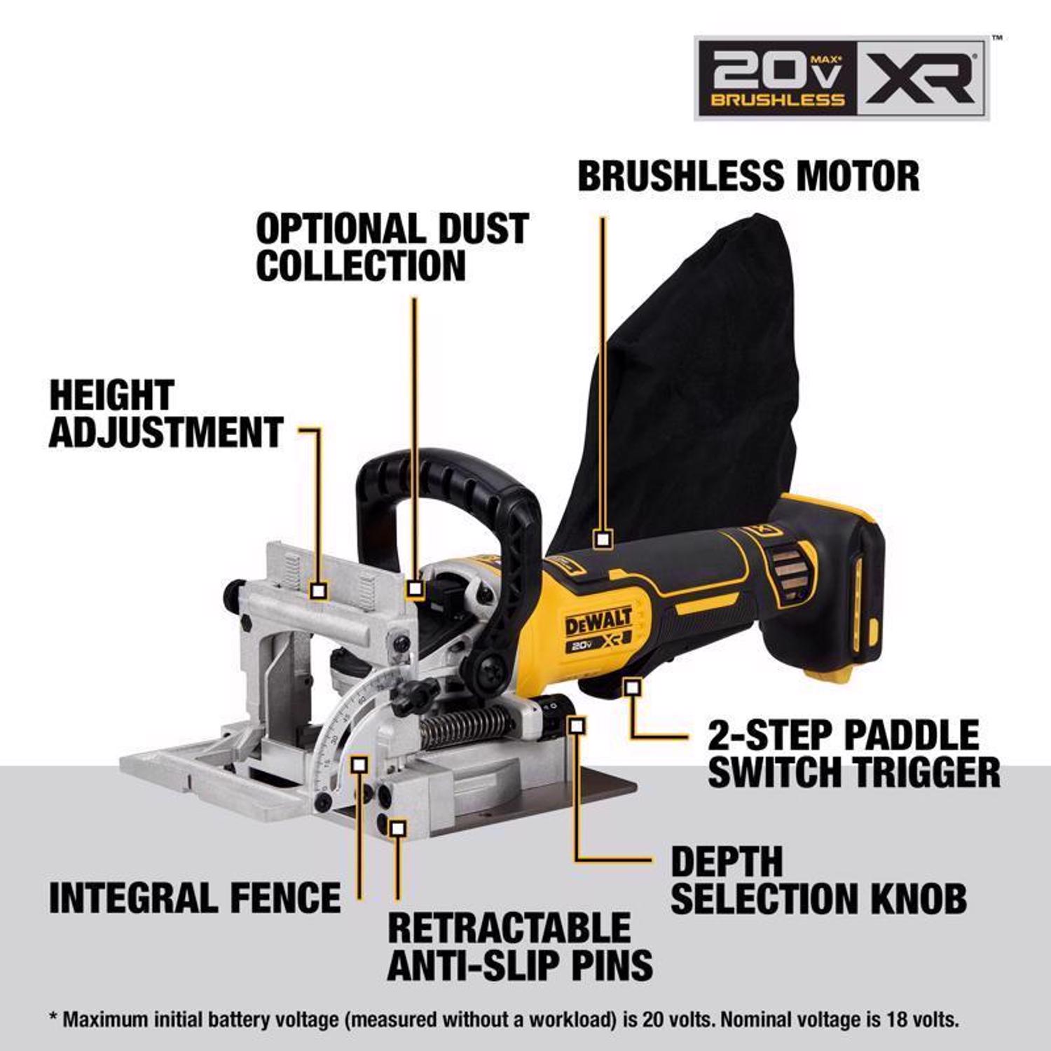 DW 20V MAX XR Cordless Biscuit Joiner Tool Only