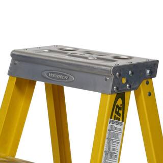 Werner 3 ft. Yellow Fiberglass Step Ladder with 375 lb. Load Capacity Type IAA Duty Rating 7303