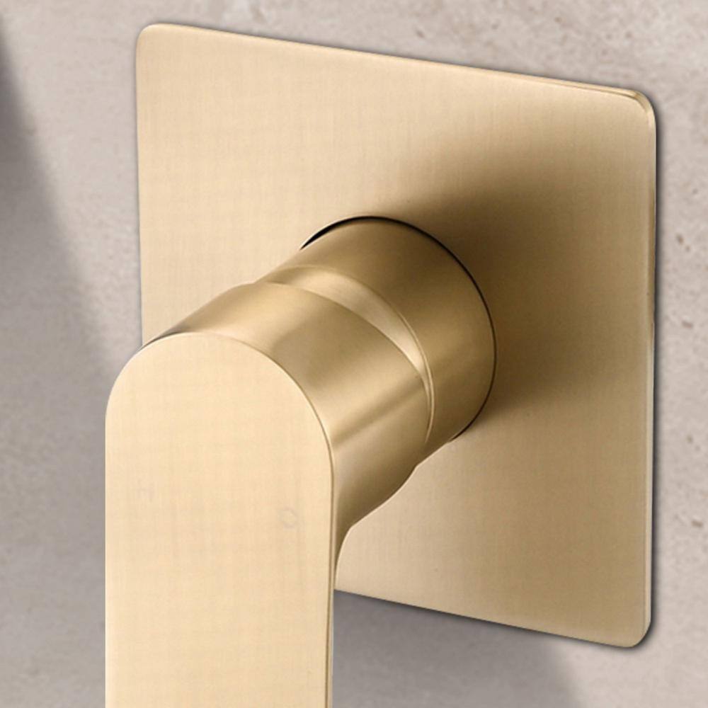 Satico Single-Handle Waterfall Spout Wall Mount Bathroom Sink Faucet in Brushed Gold SCBF121704