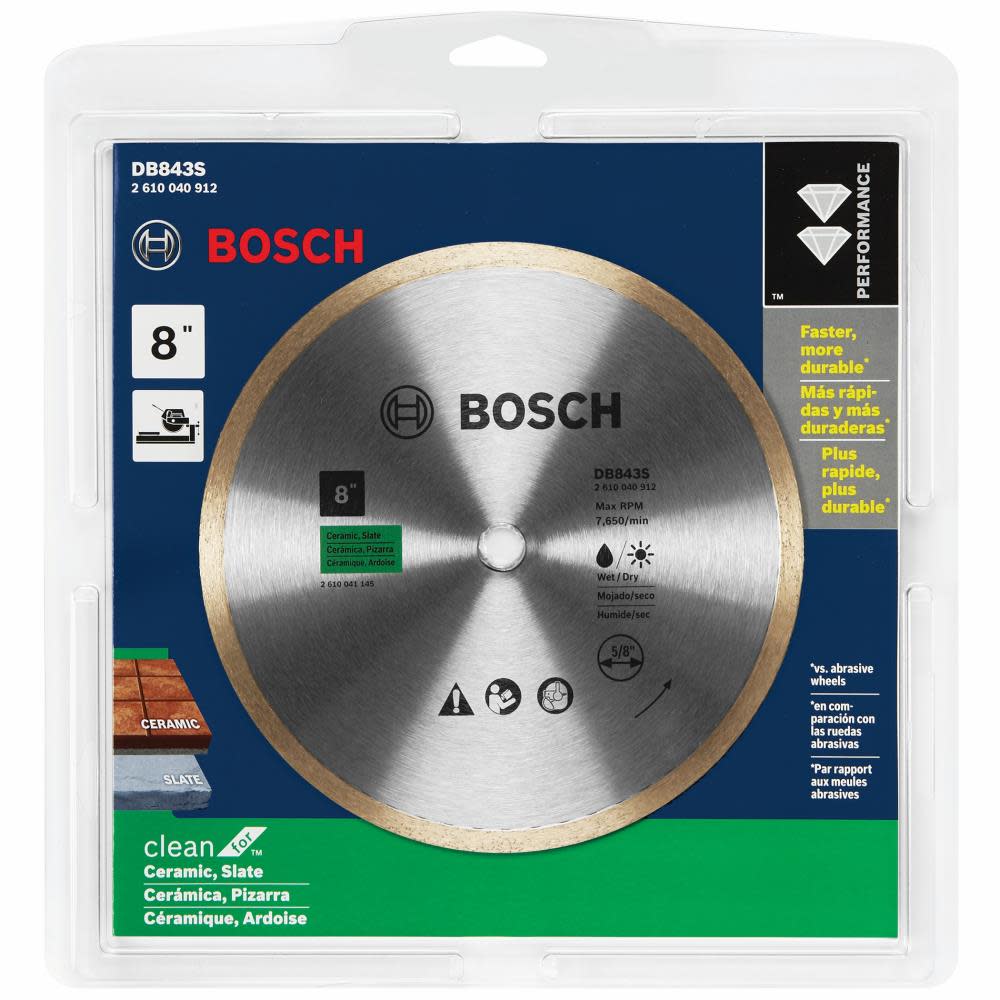 Bosch 8 Standard Continuous Rim Diamond Blade for Clean Cuts