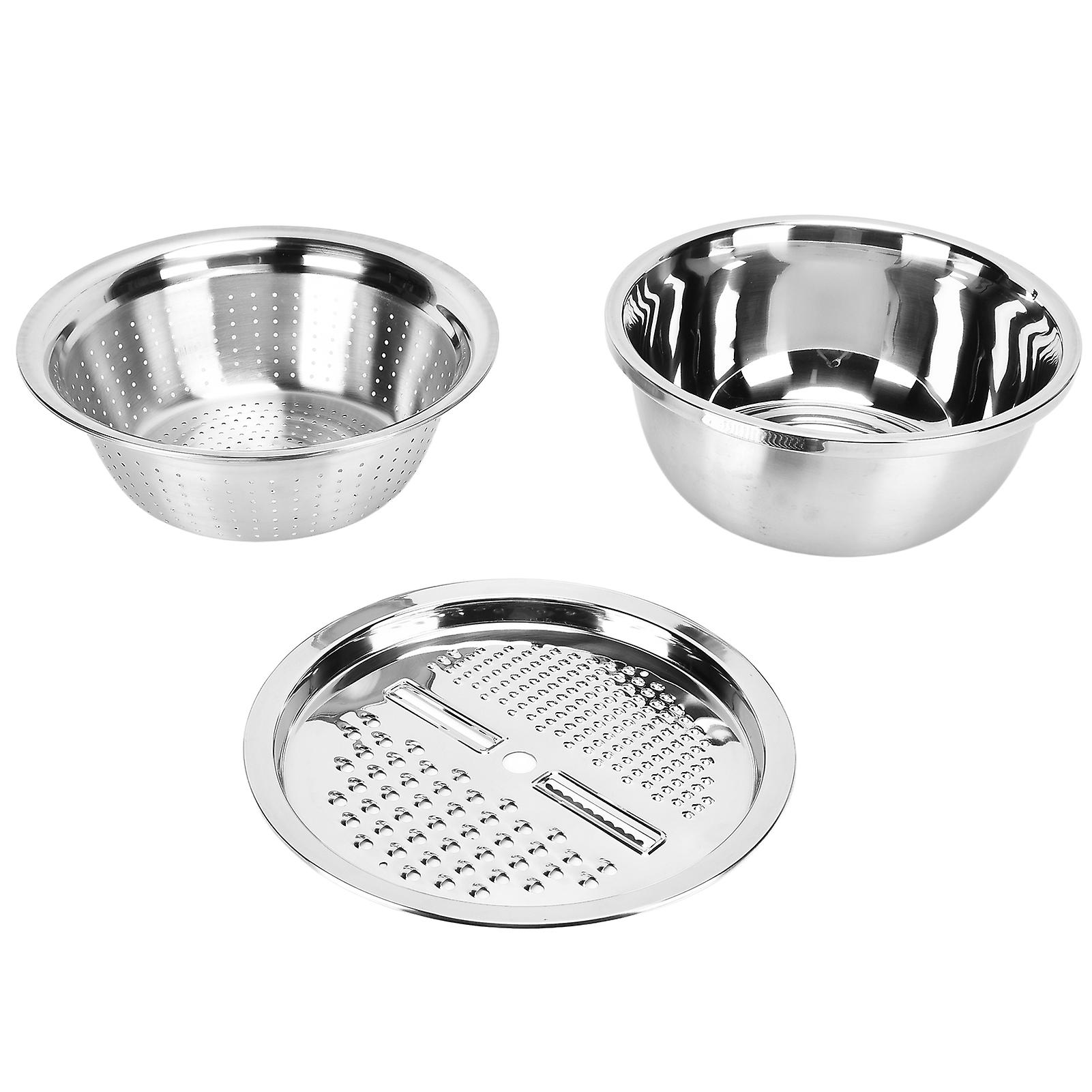 304 Stainless Steel Drain Basin 3 In 1 Set Vegetable And Fruit Cut Kneading Basin Cutting Plate Rice Sieve Pot