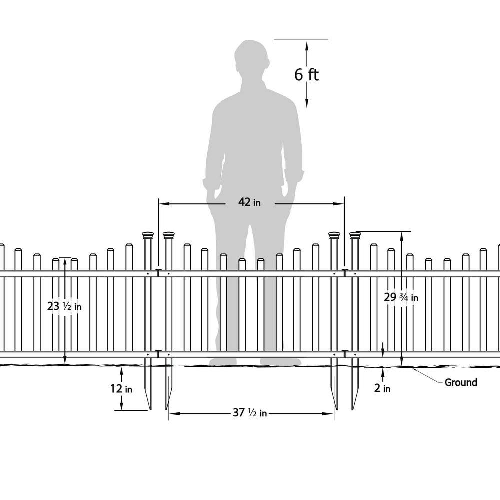 Zippity Outdoor Products 2.5 ft. H x 3.5 ft W Washington Vinyl Picket Fence Panel Kit (2-Pack) ZP19048