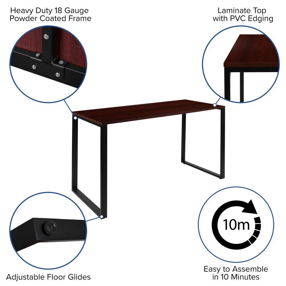 Carnegy Avenue 55 in. Rectangle Mahogany Laminate Computer Desk CGA-GCO-450502-MA-HD