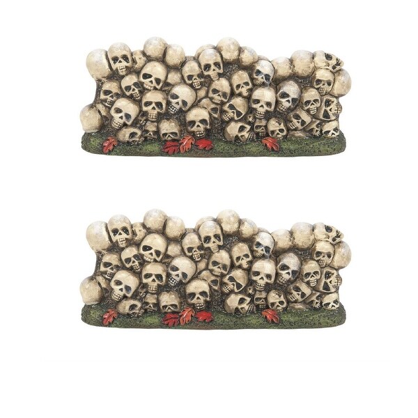 Department 56 Snow Village Halloween Scary Skeletons Wall Set of 2